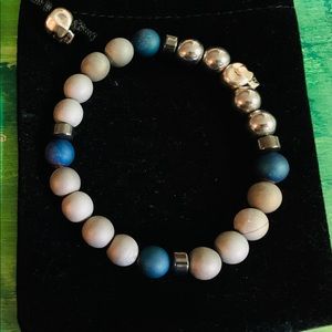 NATURAL HEALING STONE SKULL BRACELET